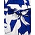 ieftine rochie casual cu imprimeu-Pentru femei Rochie eleganta Rochie Maxi Albastru regal Manșon scurt Imprimeu floral Contrast Culoare Mâneci Bufante Primavara vara Pe Umăr Elegant Dată S M L