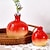 billiga Skulpturer-röd granatäppleformad hartsvas, simulerad dekoration för hem, hotell, restaurangbord, lämplig för blomsterarrangemang och hydroponiska växter