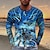 baratos T-shirts Homem com Estampado 3D-Homens Camiseta Geométrica Relâmpago Roupa Impressão 3D Rua Férias Manga Longa Moda Exagerado Designer