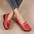 Χαμηλού Κόστους Γυναικείες Παντόφλες &amp; Μοκασίνια-γυναικεία slip-on μεταλλική αγκράφα loafers casual slip on flat παπούτσια ελαφριά άνετα παπούτσια μαύρο κόκκινο μπορντό μπλε μπεζ