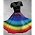 זול תחפושות קרנבל-LGBT LGBTQ קשת שמלת נדנדה שמלת התלקחות מבוגרים בגדי ריקוד נשים קוספליי מצעד הגאווה חודש הגאווה נשף מסכות תחפושות ליל כל הקדושים קלות