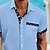 preiswerte Baumwoll-Leinenhemd-Herren Hemd leinenhemd Sommerhemd Strandhemd Weiß Blau Grün Kurzarm Glatt Kragen Sommer Frühling Casual Täglich Bekleidung