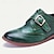 cheap Women&#039;s Oxfords-Women&#039;s  Green Leather Monk Strap Shoes Classic Brogue Elegant Vintage