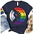 baratos Cosplay para o Dia a Dia &amp; T-shirts-LGBT LGBTQ Japonesa/Curta Camisas do orgulho Arco-Íris Bandeira do Punho do Orgulho Lésbica gay Para Unisexo Adulto Dia Das Bruxas Carnaval Baile de Máscaras Hot Stamping Parada do Orgulho Mês do
