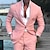 Недорогие Льняные костюмы-Мужские свадебные льняные костюмы пляжные летние однотонные костюмы из 2 предметов на заказ однобортные на одной пуговице светло-голубые цвета шампанского розовые 2024