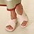 baratos Sandálias de mulher-Mulheres Sandálias Sem Salto Couro Sintético Velcro Amêndoa Preto Branco