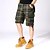billige Klassisk-Herre Shorts med lommer Shorts Arbejdsshorts Trekking-shorts Knapper Multi lomme Ternet Påførelig Knælængde udendørs Daglig Campering &amp; Vandring Mode Klassisk Grøn Kakifarvet
