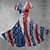 billige Karnevalsdräkter-USA Flag Cosplay Swing kjole Flare kjole Dame for Karneval Uafhængighedsdag 4. juli Voksne