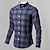 abordables Camisas con botones para hombre-Hombre Camisa Camisa para Vestido Abotonar la camisa Amarillo Rojo Azul Manga Larga Plaid Diseño Primavera &amp; Otoño Boda Fiesta Ropa