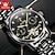 tanie Zegarki mechaniczne-OLEVS Męskie zegarek mechaniczny Kreatywne Na zewnątrz Moda Na codzień Nakręcanie automatyczne Wyświetlanie faz księżyca Świecący Kalendarz Stal Zobacz