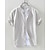tanie Koszule bawełniane i lniane-Męskie Koszula Koszula z lnu bawełnianego Biała bawełniana koszula Codzienna koszula Biały Granatowy Jasnoniebieski Krótki rękaw Równina Stójka Lato Ulica Hawajskie Odzież Przycisk w dół