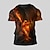 お買い得  メンズ3DＴシャツ-グラフィック 動物 火炎 イーグル Mars ファッション デザイナー アスレイジャー 男性用 3Dプリント Tシャツ ストリート スポーツ・アウトドア Tシャツ ブラック 半袖 クルーネック シャツ 夏 春 衣類 S M L XL XXL XXXL