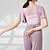 cheap Dance Basic-Activewear Top Cinch Cord Pure Color Splicing Women&#039;s Performance Training Short Sleeve High Polyester