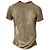 billige Etnisk stil-Herre Tribal Bandana print T-shirt Henley-skjorte Kortærmet 3D-udskrivning Designer Etnisk Afslappet Daglig Sommer Forår Gul Brun Grøn Stående krave Henley T-shirt