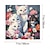baratos Cortinas de Banho-Cortina de chuveiro impressa digitalmente de gato fofo de 180 cm com margaridas de flores coloridas - para família, casa de família, banheiro, divisória de banheira - tecido de poliéster impermeável