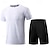 cheap Men&#039;s Running Tee &amp; Tank Tops-Men&#039;s Running T-Shirt 2 Pack Short Sleeve Tee Tshirt Casual Athleisure Breathable Quick Dry Soft Gym Workout Running Walking Sportswear Activewear Solid Colored Hemp gray Black White