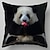 billige dyrestil-sød panda dekorativt kastepudebetræk 1 stk blødt firkantet pudebetræk pudebetræk til soveværelse stue sofa sofastol huahua