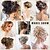 abordables Chignons-Chignon désordonné morceau de cheveux pince à griffes chignon synthétique ébouriffé chignon avec vrilles extensions de cheveux chignon bouclés ondulés faux cheveux chignon cheveux chouchous
