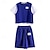 cheap Sets-2 Pieces Kids Boys T-shirt &amp; Shorts Outfit Solid Color Short Sleeve Set Outdoor Fashion Daily Summer Spring 3-7 Years Blue Orange Grey