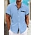 preiswerte Baumwoll-Leinenhemd-Herren Hemd leinenhemd Sommerhemd Strandhemd Weiß Blau Grün Kurzarm Glatt Kragen Sommer Frühling Casual Täglich Bekleidung