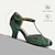 cheap Women&#039;s Heels-Women&#039;s Heels Retro Mary Jane Lace Cone Heel Chunky Heel Cuban Heel Round Toe Elegant Vintage Lace Leather Ankle Strap Green