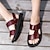 billige Herresandaler-mænds sandaler i mikrofiber læder sorte sommersandaler til fods afslappet daglig ferie strand vandtætte åndbare sko mørkegrå rødbrun