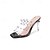 voordelige Damessandalen-Dames Sandalen Duidelijke schoenen Dagelijks Strass Naaldhak Vierkante Teen Modieus minimalisme PU Leegloper Amandel Zwart Wit
