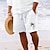זול מכנסיים קצרים יומיומיים-בגדי ריקוד גברים מכנס קיץ קצר מכנסי חוף מכנסיים קצרים מזדמנים כיס שרוך אלסטית מותניים עץ קוקוס קומפורט נושם קצר חגים חופשה חוף הוואי בוהו לבן אדום כהה