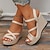 levne Dámské sandály-dámské sandály na klínku páskové sandály jednobarevné stylové sandály na platformě crisscross kapely boty římské sandály boty na dovolenou meruňkové sandály