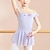 Недорогие Детская танцевальная одежда-Детская одежда для танцев Балет Платье Бант Оборки Чистый цвет Девочки Выступление Учебный С короткими рукавами Завышенная талия Смесь хлопка