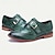 baratos Sapatos Oxford de mulher-Sapatos femininos de couro verde com alça monge clássico brogue elegante vintage