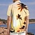 tanie Męska koszula hawajska-Drzewo kokosowe Drzewo palmowe Hawajskie Ośrodek wczasowy Męskie Koszula Impreza Na zewnątrz Lato Wiosna Jesień Kubański kołnierz Krótki rękaw Żółty S, M, L Poliester Koszula