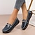 זול מוקסינים לנשים-אבזם מתכת חלק לנשים נעלי החלקה קז&#039;ואל שטוחות נעלי נוחות קלות משקל שחור אדום בורדו כחול בז&#039;