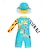 cheap Swimwear-Boy&#039;s Cartoon Animal Pattern One Piece Short Sleeve Swimsuits For Summer Beach Vacation