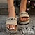 זול כפכפים ונעלי בית לנשים-בגדי ריקוד נשים נעלי בית מידות גדולות כפכפי פלטפורמה בָּחוּץ יומי שטוח פתוח בבוהן חופשה וינטאג&#039; יום יומי פשתן לואפר שחור / בז &#039; חום