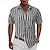 billige skjorte med knapper til mænd-Herre Skjorte Button Up skjorte Casual skjorte Sommer skjorte Strandtrøje Sort Rød Blå Grå Kortærmet Stribe Aftæpning Hawaiiansk Ferie Tøj Mode Afslappet Bekvem