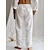 cheap Linen Pants-Men&#039;s Linen Pants Trousers Summer Pants Drawstring Elastic Waist Plain Comfort Breathable Full Length Daily Beach Fashion Simple White Blue Micro-elastic