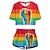halpa Cosplay-anime-hupparit ja -T-paidat arkeen-LGBT LGBTQ Sateenkaaren lippu Asut T-paita Shortsit Sateenkaari Kuvitettu Käyttötarkoitus Naisten Aikuisten Karnevaali Naamiaiset 3D-tulostus Pride-paraati Pride-kuukausi