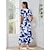 cheap Print Casual Dress-Satin Floral Puff Sleeve Maxi Dress