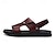 billige Herresandaler-mænds sandaler i mikrofiber læder sorte sommersandaler til fods afslappet daglig ferie strand vandtætte åndbare sko mørkegrå rødbrun