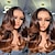 cheap Human Hair Lace Front Wigs-Human Hair 13x4 Lace Front Wig Free Part Brazilian Hair Wavy Multi-color Wig 130% 150% Density Ombre Hair 100% Virgin Glueless Pre-Plucked For Women Long Human Hair Lace Wig