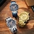 זול שעוני קוורץ-אונס גברים שעון קוורץ אופנה שעון יד מזדמן לוח שנה זוהר עמיד למים קישוט פלדה שעון