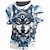 cheap Men&#039;s 3D T-shirts-Animal Wolf Fashion Ethnic Athleisure Men&#039;s 3D Print T shirt Tee Street Sports Outdoor T shirt White Crew Neck Shirt Summer Spring Clothing Apparel S M L XL XXL XXXL