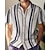 رخيصةأون زر قميص الرجال-رجالي قميص زر حتى القميص قميص غير رسمي قميص صيفي قميص الشاطئ أزرق كم قصير مخطط طوي ستايل هاواي مناسب للعطلات ملابس موضة كاجوال مريح