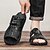 ieftine Sandale Bărbați-Sandale bărbați din piele PU papuci alb negru vară mers pe jos ocazional vacanță pe plajă pantofi confortabili, respirabili, anti-alunecare