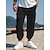 ieftine pantaloni de in-Bărbați Jogger Pantaloni de in Pantaloni Pantaloni de vară Pantaloni de plajă Cordon Talie elastică Multi Buzunare Simplu Confort Respirabil Casual Zilnic Concediu Modă Stil Clasic Negru Alb