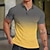 cheap Men&#039;s Button Up Polos-Gradient Geometry Men&#039;s Business Casual Print Waffle Polo Shirt Outdoor Street Casual Polyester Short Sleeve Turndown Polo Shirts Black Yellow Summer Spring S M L Lapel Polo