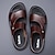 billige Herresandaler-mænds lædersandaler sommer sandaler hjemmesko strand kald afslappet dagligt åndbare sko kaki sort brun