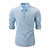 preiswerte Baumwoll-Leinenhemd-Herren Hemd leinenhemd Popover-Shirt Sommerhemd Strandhemd Schwarz Weiß Blau Langarm Glatt Kragen Frühling Sommer Casual Täglich Bekleidung