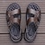 baratos Sandálias para Homem-Sandálias masculinas de couro pu chinelos preto marrom verão sandálias casuais ao ar livre férias praia sapatos respiráveis